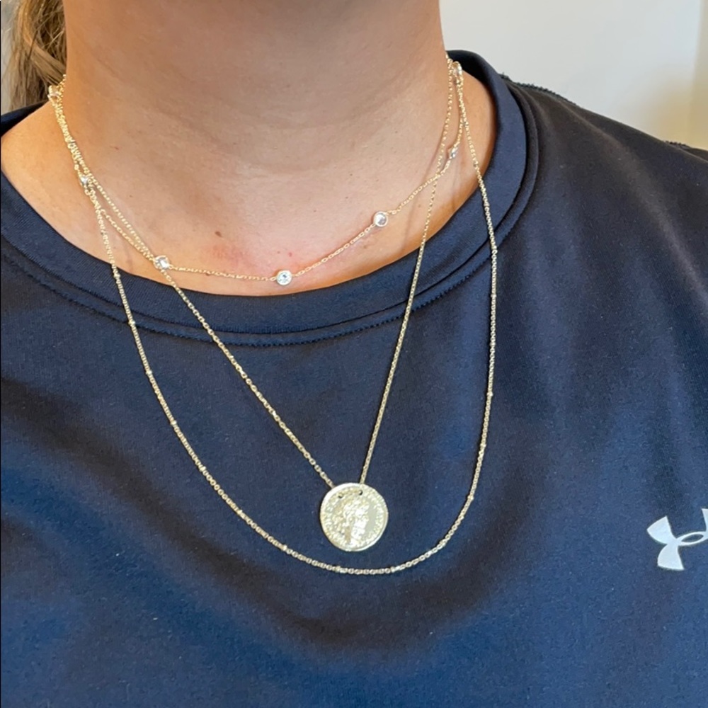 Adina’s Jewels triple layer coin necklace
